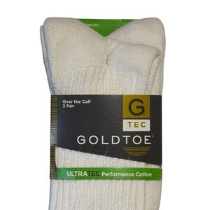 NWT Gold Toe Men’s Ultra Tec Over the Calf Moisture Wicking Socks 3 Pair Pack